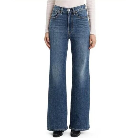 Levi's Ribcage Bell Bottom Jeans 29x32 Dark Wash - Picture 1 of 3